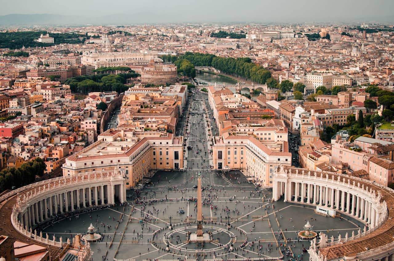 best panorama in rome st peters dome
