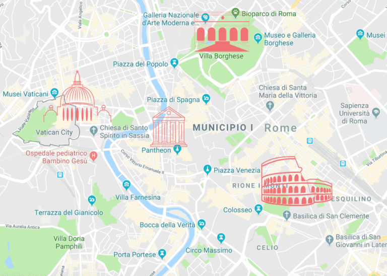 Rome City Map Top Attractions Min 768x548 