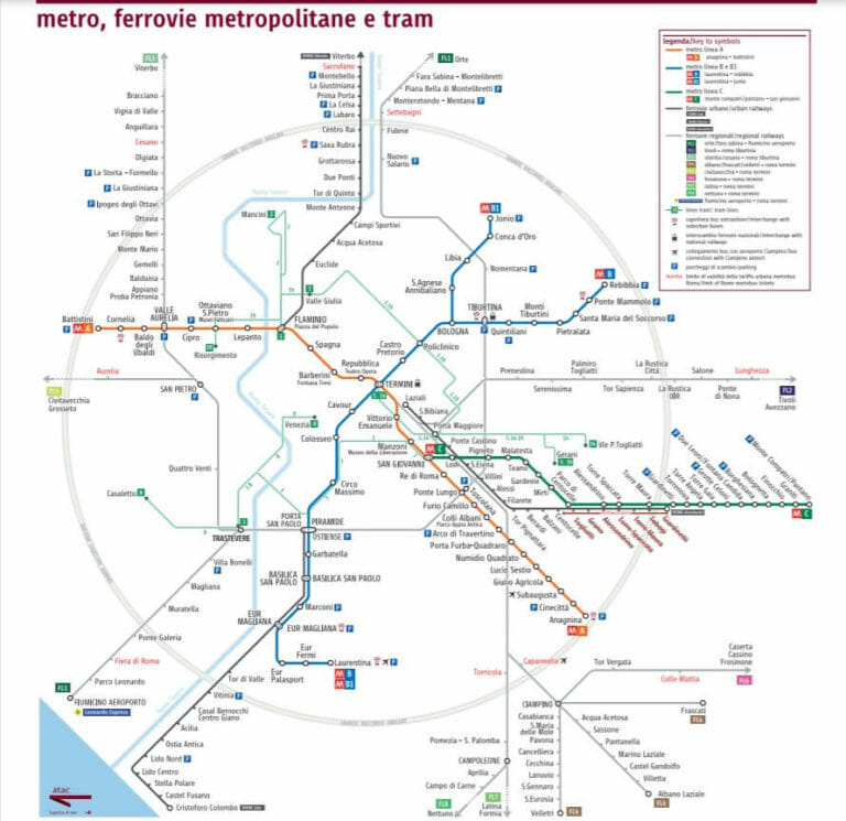 Rome Metro Map PDF Rome Subway Tickets, Stops & Hours